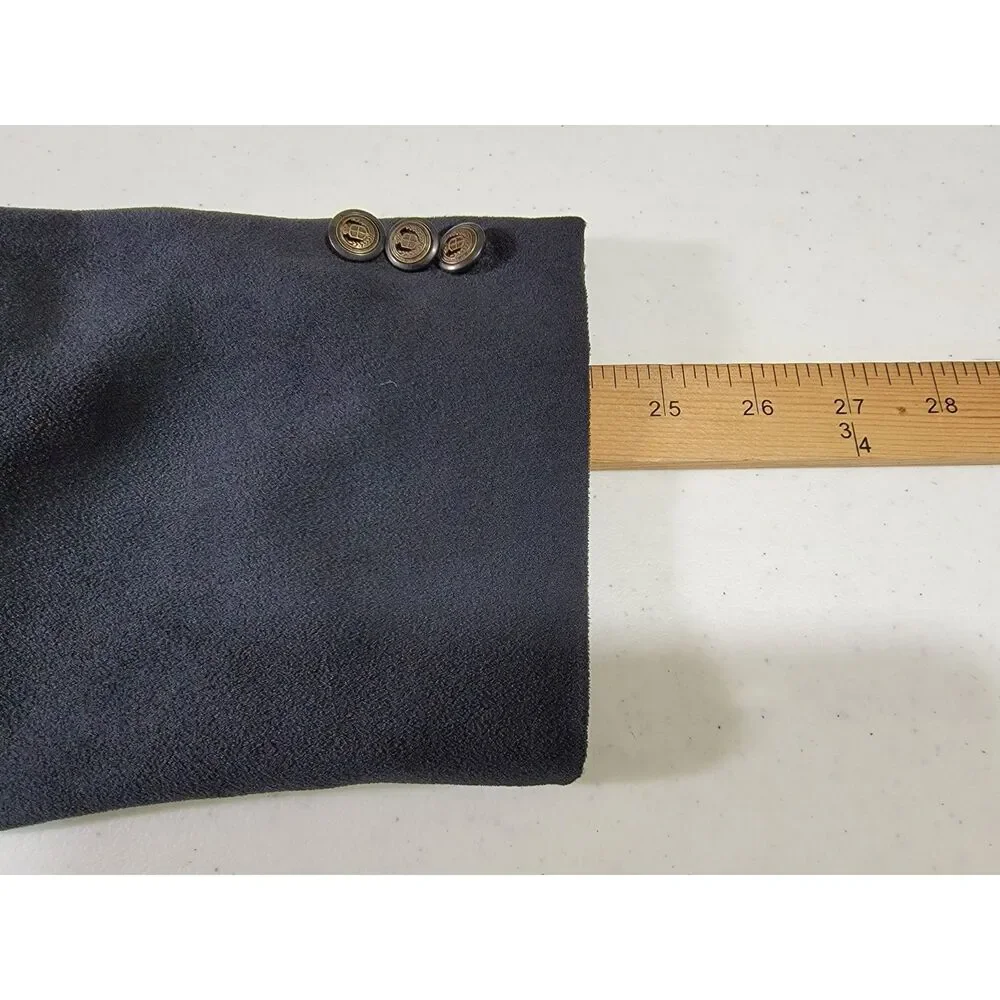Vintage Mort Wallin Suede Men's Navy Suit Jacket Sport Coat Blazer - 42R - Picture 6 of 10
